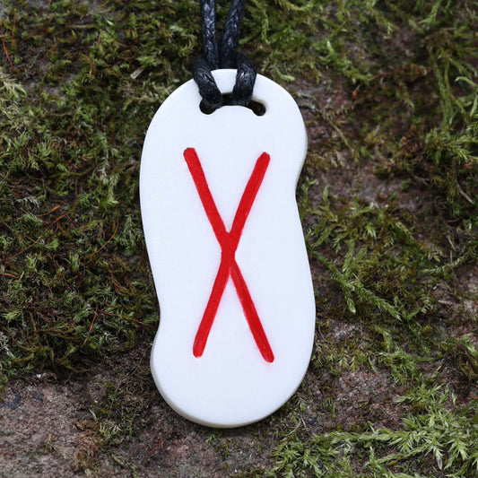Gebo Rune Handarbeit Kette Schutzamulett  magische Zeichen