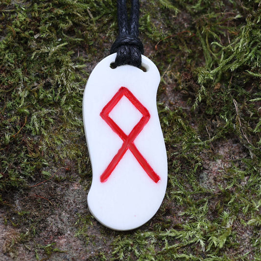 Rune Knochen geschnitzt Kette Schutz Amulett Othala