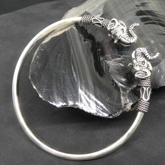 Elefant Armreif 925 Silber Armschmuck zeitlos mit Elefanten Köpfen