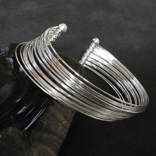 Edle Armspange 925 Silber Drählte fest verbunden ausgefallener damen Armschmuck