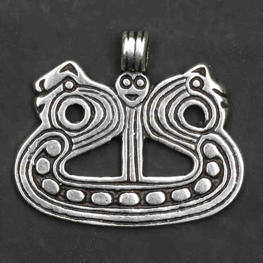 Wikinger Schiff Schmuck Anhänger Drachenboot Sterlingsilber