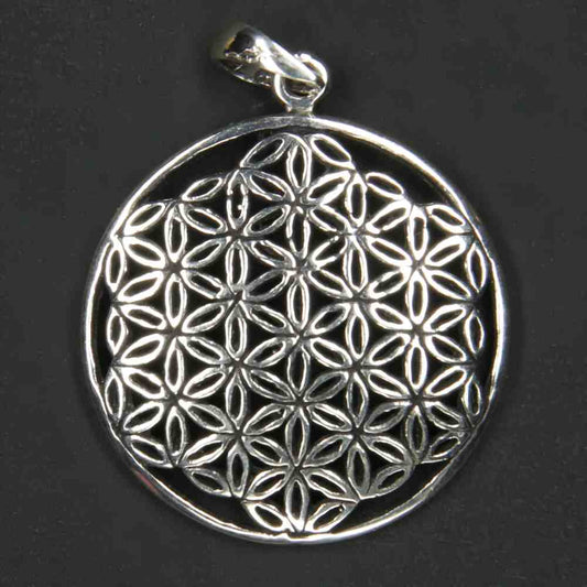 Blume des Lebens 925 Silber Anhänger Esoterik  Meditation Kettenanhänger