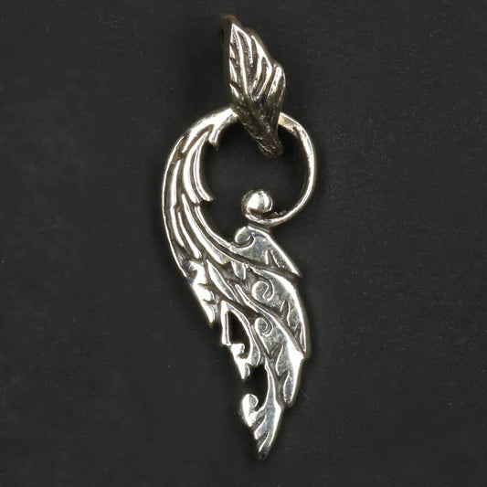 Blatt Flügel 925 Silber Kettenanhänger ausgefallener Anhänger