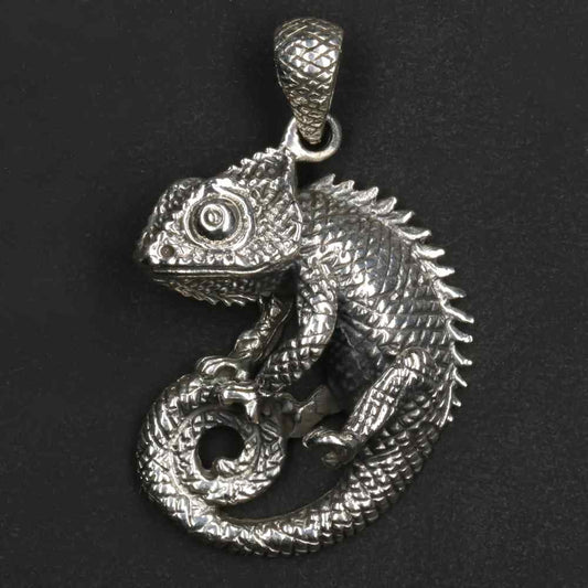 Chamäleon 925 Silber Kettenanhänger ausgefallener Anhänger