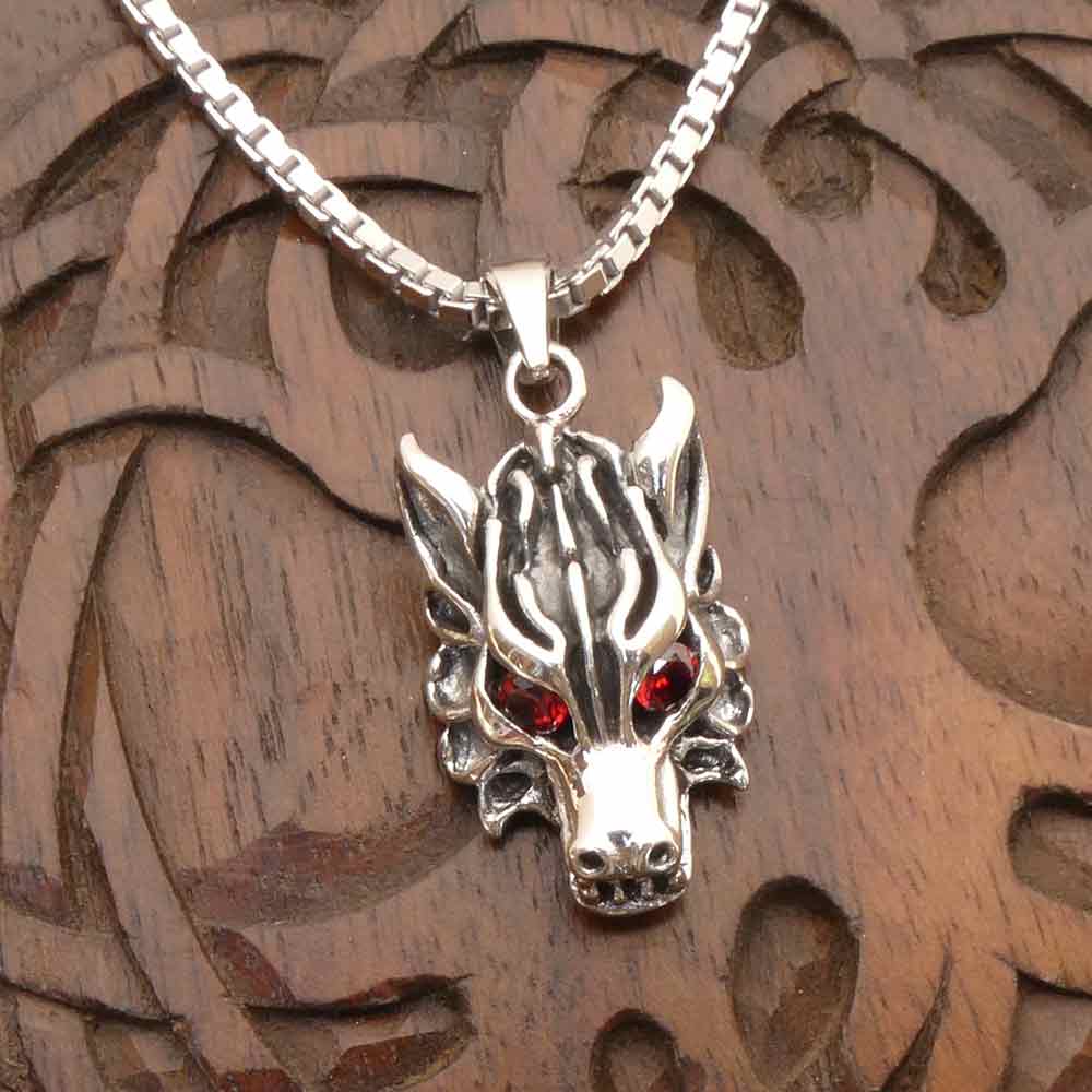 Wolfskopf Anhänger Silber