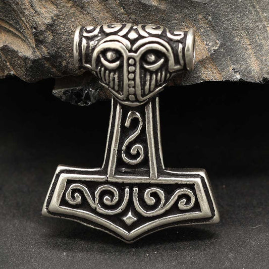 großer Thorhammer Ketten-Anhäger 925 Sterling-Silver Schmuckanhänger 