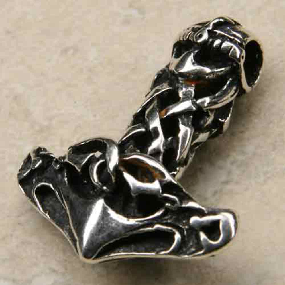 Thorshammer geflochten Silber anhänger keltisch 925 Silber wikinger 