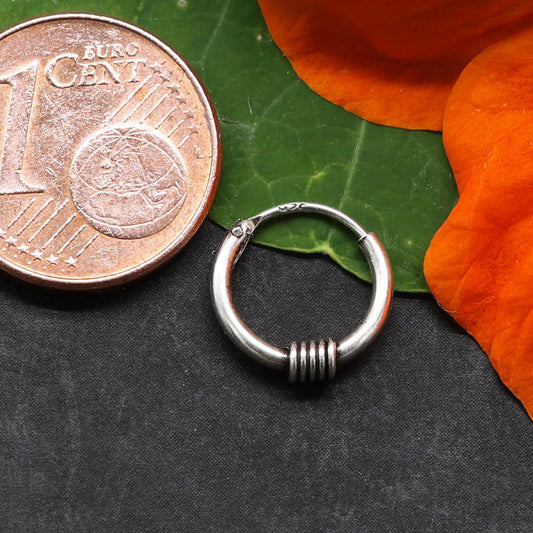 Schlichte Creole klein 10 mm Silber Ohrring