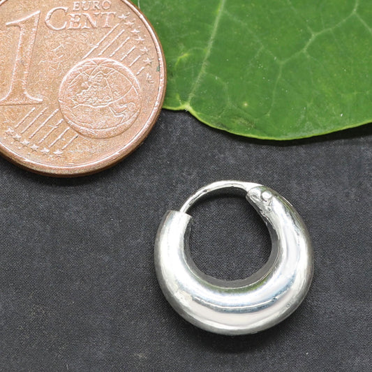 Schlichte Mond Creole Ohrschmuck glatt