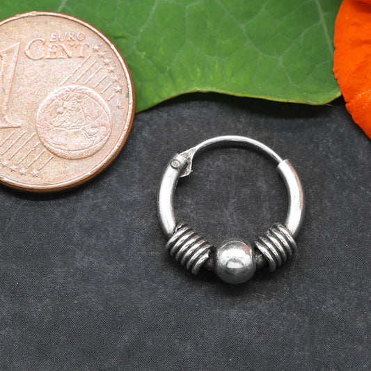 Kugel Creole 925 Silber zarter Ohrring schlicht