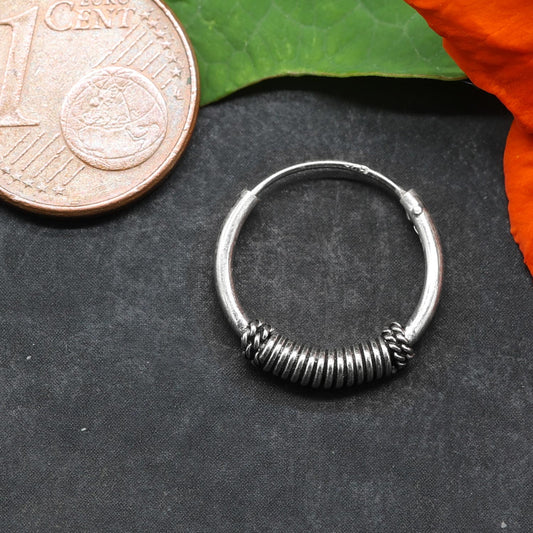 Zarte Creole 925 Silber Ohrring medium