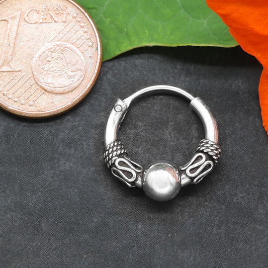 Creole Kugel 925 Silber Ohrring medium