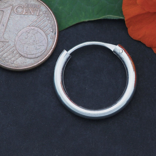 Schlichte Creole Silber 18 mm Ohrring Sterlingsilber