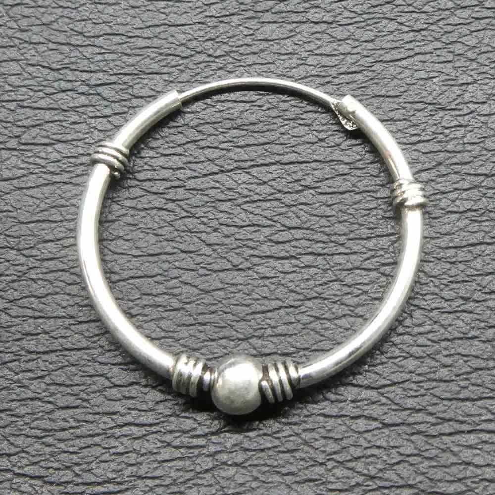 Creole Silber Ohrschmuck  25mm / 1,2mm mit Kugel