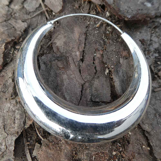 Große Creole Silber edler Ohrschmuck Damen