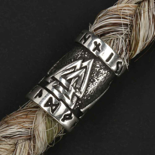Wikinger Runen Haarschmuck Bartperle edler 925er Silber Bartschmuck