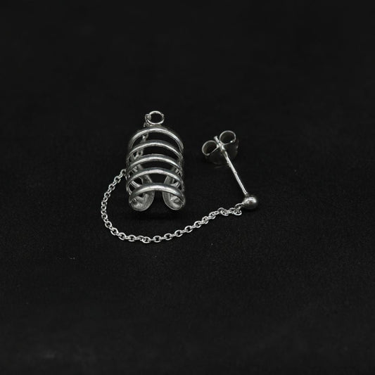 Ohrklemme schlicht 5er-ringe mit Ohrstecker Ohrschmuck