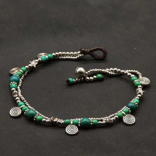 Grüne Glasperlen Fußkettchen Modeschmuck