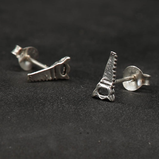 Säge Ohrstecker Werkzeug Handwerker 925 Silber Ohrring