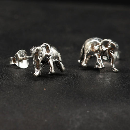 Elefant Ohrstecker 925 Silber 3 dimensionaler Ohrring Glückstier
