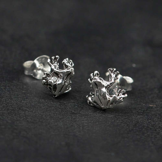 Frosch Ohrstecker Grösche Ohrschmuck aus edlem Silber
