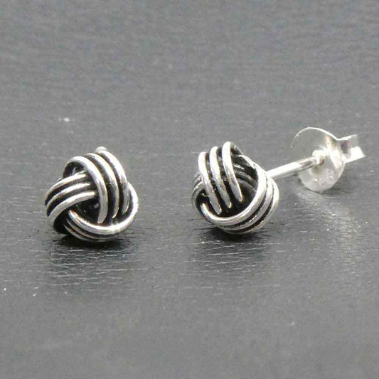 Elegante Ohrstecker Silber Design Knoten Schmuck