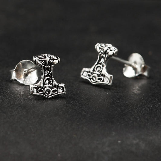 Thorshammer Ohrstecker 925 Silber Ohrschmuck Wikinger Mjölnir
