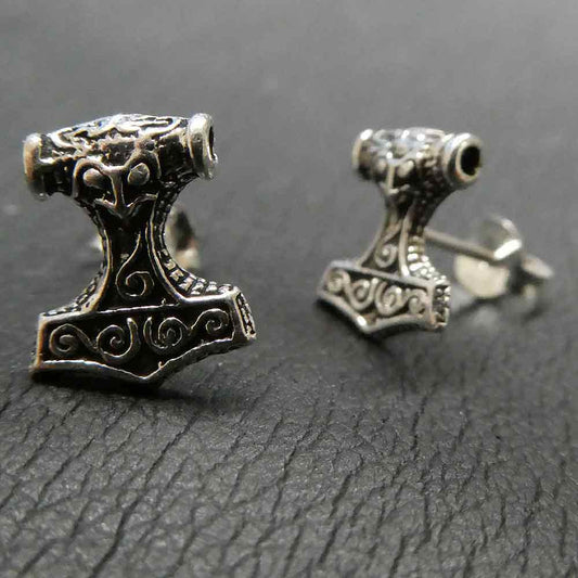 Thors Hammer Ohrstecker Silber