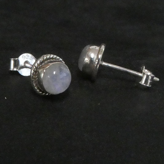 Ohrstecker Mondstein und 925 Silber edler Damen Ohrschmuck Handarbeit