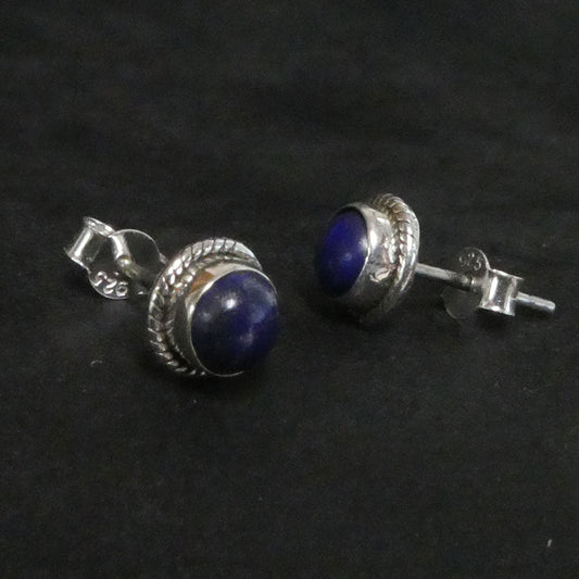 Lapislazuli Ohrstecker 925 Silber edler Damen Ohrschmuck Handarbeit