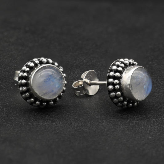 Ohrschmuck Ohrstecker 925 Silber Mondstein echte Edelstein Ohrringe