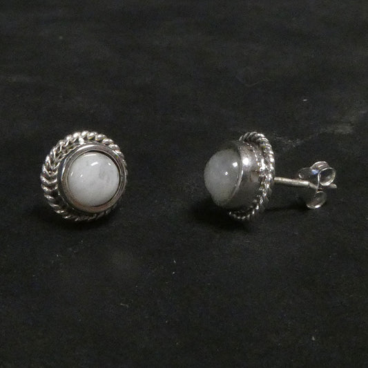 Mondstein 925 Silber Edelstein Ohrstecker Damen ausgefallen günstig