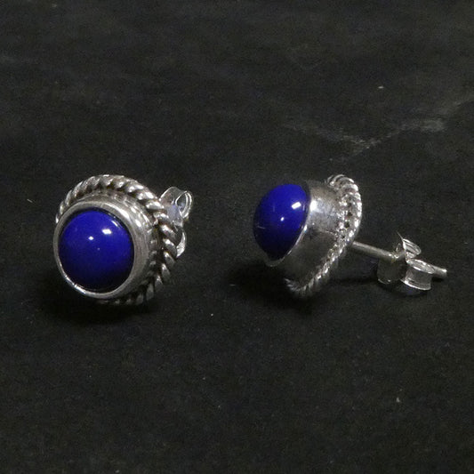 Lapislazuli 925 Silber Edelstein Ohrstecker Damen ausgefallen günstig