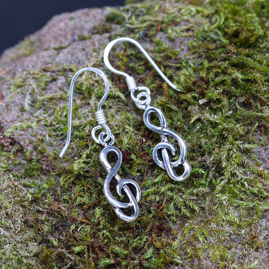 Notenschlüssel Ohrringe Silber Musiker Ohrschmuck