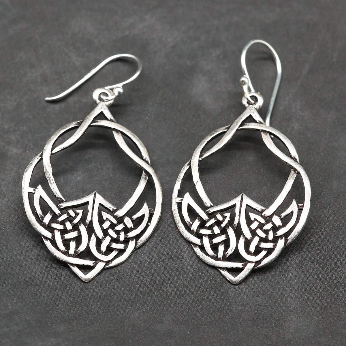 Celtic leaf earrings 925 silver earrings
