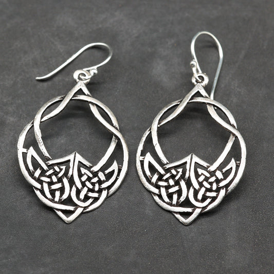 Celtic leaf earrings 925 silver earrings