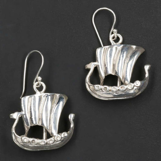 Drachenboot Wikinger Ohrringe Silber Ohrschmuck Mitteealter
