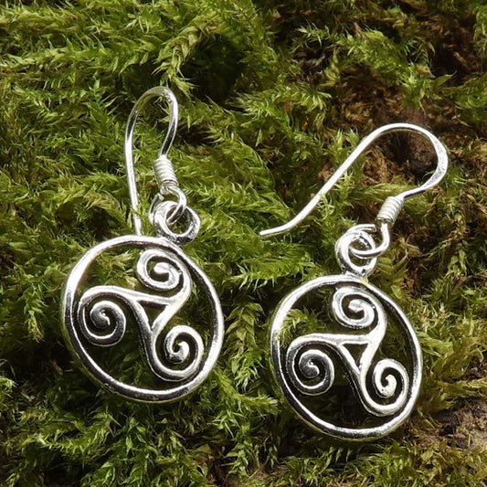 Triskel keltische Ohrringe Ohrschmuck 925 Silber Mittelalter Schmuck