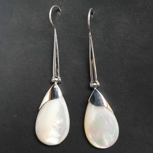 Perlmutt Ohrringe ausgefallen Silber Ohrschmuck