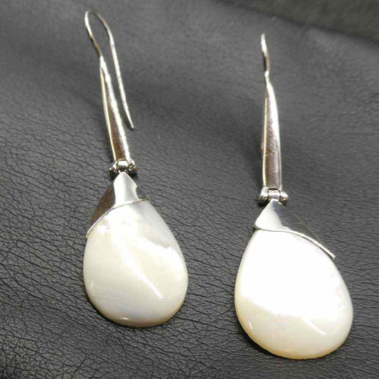 Perlmutt Ohrringe 925 Silber edel gearbeitet Ohrschmuck 