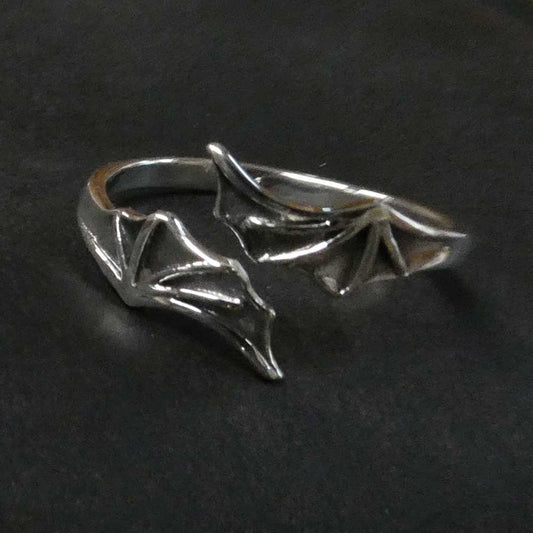 Flügel Silberring Gothic Drache Fledermaus Wing Ring 925 Silber