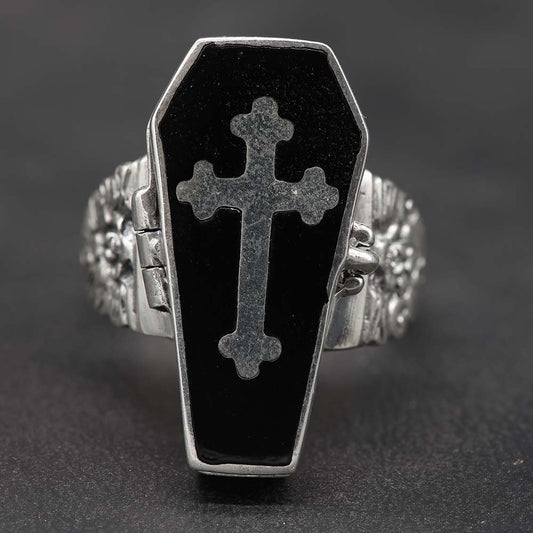 Sarg 925 Silber Ring Skurilier Giftring Gothic Schmuck 925 Silber Herren