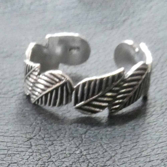 Zehenring Blätter 925 Silber Fußschmuck Ring