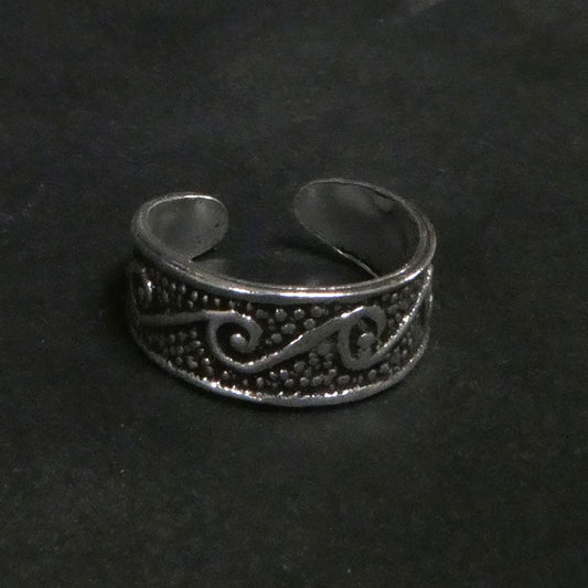 Welle Zehenring Fußschmuck Sommer 925 Silber größenverstellbar