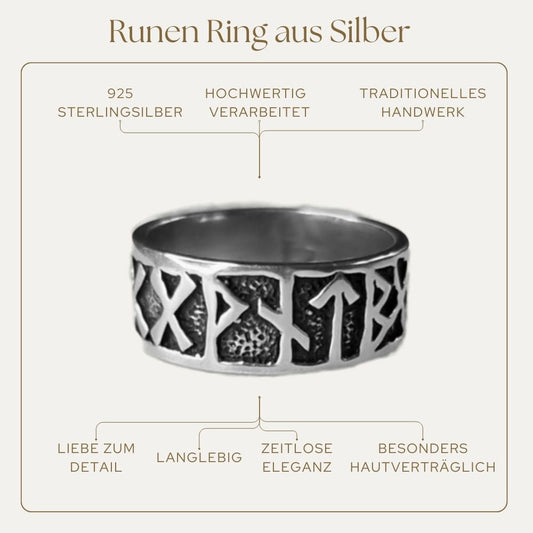 Hochwertiger 925 Runen Ring - Handgefertigt