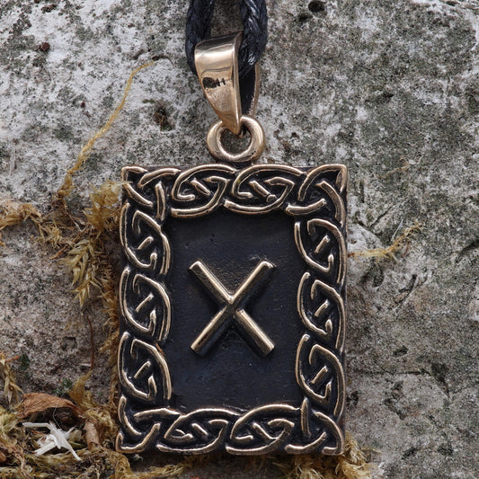 Gebo Runen Anhänger älteres Futhark Bronze