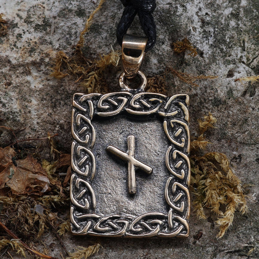 Rune Bronze naudhiz Anhänger mit Band