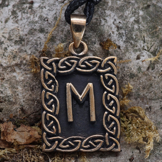 Runen Anhänger aus Bronze Schmuck Schutzamulett Ehwo