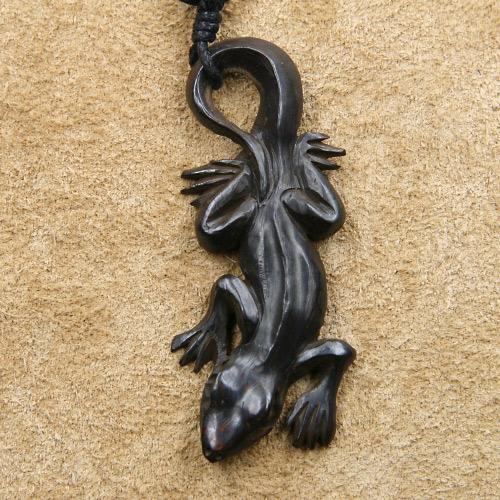 Gecko Kette Schmuck Horn  Knochen